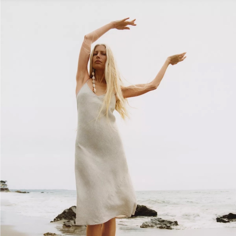 Aritzia Wilfred Only Linen Midi Slip Dress